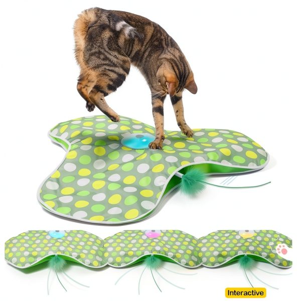 Interactive Cat Toys Rechargeable,Moving Concealed Feathers,Real Mouse Squeaky,Touch Activated Cat Kitten Toy Exercise Toys for Indoor Bored Adult Cats-4
