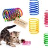 Andiker Interactive Cat Spiral Creative Spring Toy to Kill Time and Keep Fit, Sturdy and Heavy Plastic for Swatting, Biting, Hunting Kitten Toys, Colorful, 12 pcs-0