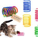 Andiker Interactive Cat Spiral Creative Spring Toy to Kill Time and Keep Fit, Sturdy and Heavy Plastic for Swatting, Biting, Hunting Kitten Toys, Colorful, 12 pcs-0