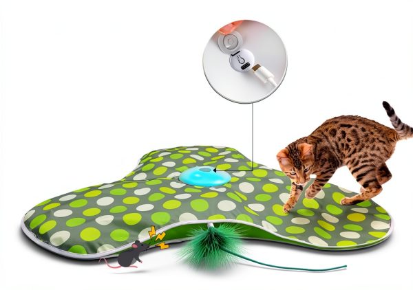 Interactive Cat Toys Rechargeable,Moving Concealed Feathers,Real Mouse Squeaky,Touch Activated Cat Kitten Toy Exercise Toys for Indoor Bored Adult Cats-5